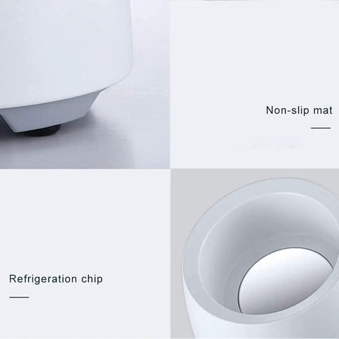 Fast Freeze Mug Chiller Plate With Instant Drink Cooling Base For Hot Coffee And Cold Beer Warmer Setup non-slip mat and refrigeration chip.