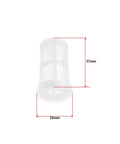 Ten Piece Heavy Duty Nylon Paint Sprayer Filter Kit 50 Mesh Suction Feed Strainer, 37mm tall, 22mm base, durable nylon material.