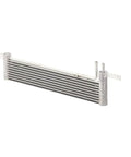 Heavy Duty Aluminum Transmission Oil Cooler For Ford Mustang 2015-2022, Perfect Replacement That Upgrades Heat Sinking For Better Performance And Keeps Things Running Smooth Under Pressure Without Breakdowns. front view of aluminum transmission oil cooler with mounting tabs