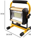 Spot Lighting Rechargeable Cordless Led Work Light Portable Floodlight with a 27.5 cm height and 20.3 cm width, sturdy handle.