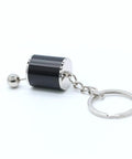 Six Speed Manual Transmission Gear Shift Keychain With Realistic Moving Gears And Clickable Shifter Durable Black Metal Car Accessory