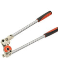 3/8 Inch Two Stage Heavy Duty Rebar Bender For Precision 90 To 180 Degree Bends On Stainless Steel Titanium And Hard Tubing, showing tool with long handles.