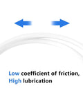 PTFE Teflon Tubing 6mm ID X 8mm OD White Translucent Hose for Bowden 3D Printer highlighting low friction and high lubrication