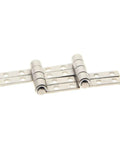 Left Hand Torque Friction Hinge 48.8mm Nickel Plated Iron Set 2pcs for Cabinets, showing 16 mounting holes and 3.3mm hole size.