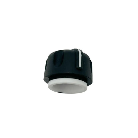 Single black knob from Five Pack Volume Control Knob Caps For APX6000 And APX7000 Handheld Radios, Easy Snap On Replacement Dials For Quick Volume Adjustments