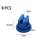 Close-up of blue nozzle from 8 Piece Boom Sprayer Nozzle Set For Knapsack Sprayers High Pressure Flat Fan And Hollow Cone Tips