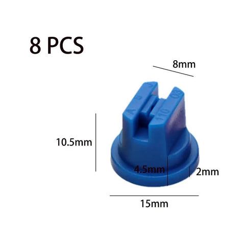 Close-up of blue nozzle from 8 Piece Boom Sprayer Nozzle Set For Knapsack Sprayers High Pressure Flat Fan And Hollow Cone Tips
