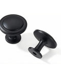 Modern Matte Black Cabinet Knobs 10 Pack 1 1/4 Inch Built Different Zinc Drawer Hardware, sleek knobs in matte black finish.