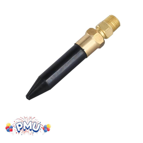 Helium Balloon Filler Regulator With Precise Air Flow For Latex And Mylar Balloons, brass and black tilt-valve nozzle.