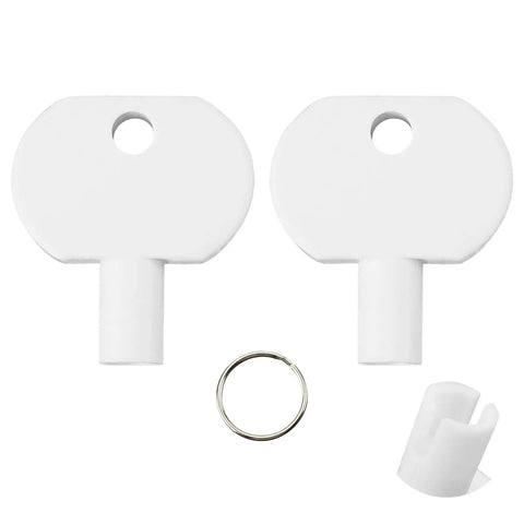 Two white replacement keys and a ring for Two Pack Soap Dispenser Key Replacement For 1L Deb And SC John-Son Dispensers