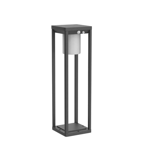 Outdoor Solar Floor Path Light With Motion Sensor Cordless Aluminum Garden Lamp for deck and yard, 20-inch standing view