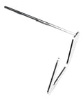 Universal quilting guide bar for sewing machines, chrome rod with flat mounting plate, side view