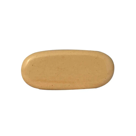 Yellow Oval Marble Cabinet Knobs Set of 6 Furniture Hardware Drawer Pulls for Dressers, close-up view of single knob.