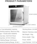 Next Level Commercial Freeze Dryer And 1000 Watt Food Dehydrator For Whipping Up Hella Crispy Homemade Snacks With Smooth Temperature Dial For Fruits Veggies Meat And Seafood - stainless steel, 8kg capacity, 10 layers.