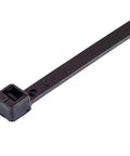 Close-up of Beefy 14 Inch Zip Ties 100 Pack UV Resistant Nylon Self Locking Cable Ties 120Lb Strength Black Tie Wraps showing locking mechanism