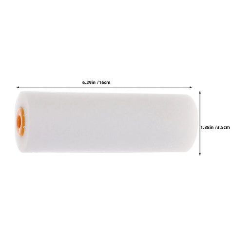Crush Resistant Top Shelf Heavy Duty White Sponge Paint Roller Covers Replacement Sleeves for Interior Walls and Ceilings, 6.29in length.