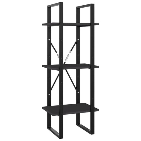 Five Tier Industrial Book Cabinet with metal frame and engineered wood bookshelf for home office storage, side view.
