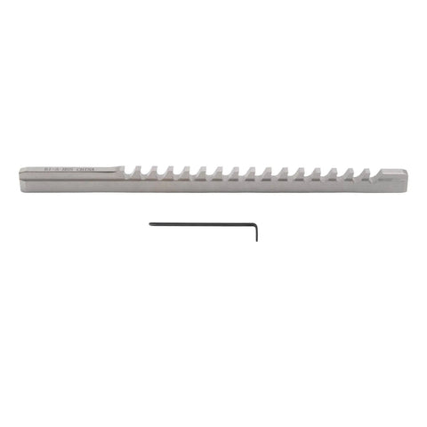 Keyway Broach Set B1 5mm High Speed Steel for CNC Cutting Machines and Metalworking Tools, tool with shim visible.