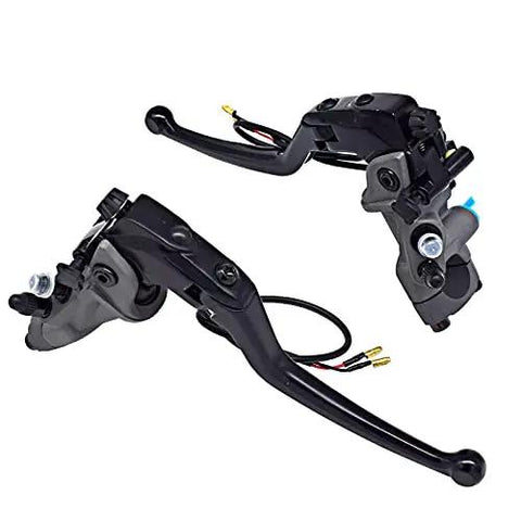 Black Seven Eighths Inch Universal CNC Hydraulic Brake Clutch Master Cylinder Kit with Adjustable Lever and Reservoir for motorcycles