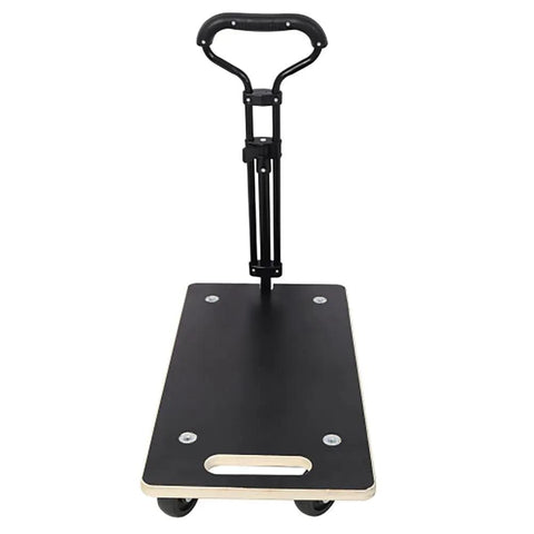 Heavy Duty Wooden Moving Dolly With Ergonomic Handle 440 Lbs Load Capacity, black board, ergonomic handle, 3 inch PP casters