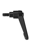 Heavy Duty Quick Release Toggle Knob Featuring A Smooth Push Button Lock And Rock Solid M6 Threaded Stud For Workshop Clamping Projects And Tool Grabbers Matte Black side view of the knob with threaded stud
