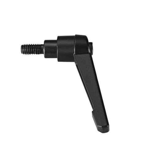 Heavy Duty Quick Release Toggle Knob Featuring A Smooth Push Button Lock And Rock Solid M6 Threaded Stud For Workshop Clamping Projects And Tool Grabbers Matte Black side view of the knob with threaded stud