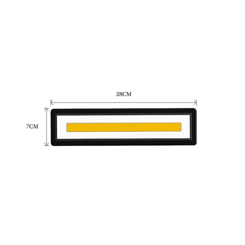 JUDYSSY 220 Led Flood Llight 50W Ip65 Waterproof Landscape Outdoor Housing Garden Lighting Wall Lamp Reflector Project Floodlight for Court,Garden,Warehouse，Warm White-，Warm White-White, slim rectangular shape with yellow LED strip, 28cm x 7cm.