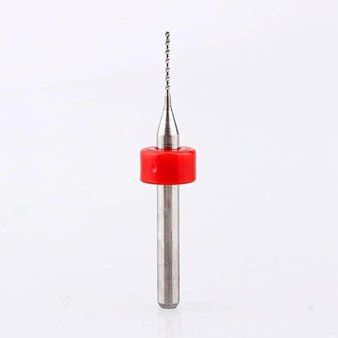 Red-handled drill bit from Carbide Micro Drill Bits Set 10 Piece 0.3mm To 1.2mm High Precision Tiny Bits With Large Chip Clearance