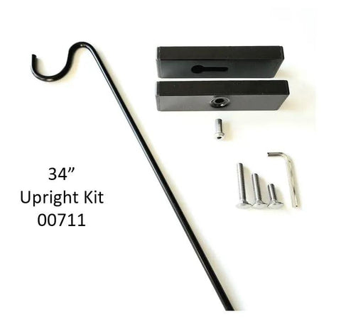 Heavy Duty 34 Inch Deck Shepherd Hook For Vertical Spindled Railings Hangs Bird Feeders And Flower Baskets Rock Solid Steel Hanger parts