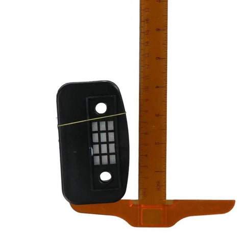 65mm Air Compressor Silencer And Inlet Filter For Belt Driven Inflator Pumps next to ruler, showing size and design.