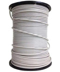 Heavy Duty 400 Ft 14 AWG 5 Conductor SJTO Rated Portable Power Extension Cord Bright White Cover on spool.