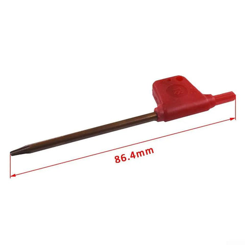50 Piece M2.5 X 6MM Torx Socket Head Cap Screws For Carbide Insert Lathe Tools shown with red protective cap, measures 86.4mm.