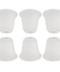 Six Pack Bell Shaped Frosted Glass Shade Replacements For Ceiling Fans And Wall Lights, Lipless With 1-5/8 Inch Fitter, Durable Frosted Lampshades