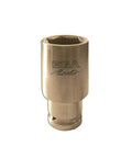 Badass Aluminum Bronze Impact Socket Wrench with knurled handle for 1 to 2 inch fasteners, non-sparking tool.
