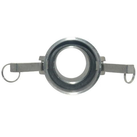 316 Stainless Steel Hose Barb Fitting 3 Inch Camlock Trash Pump Adapter Female For Industrial Pumps, Beefy Camlock Groove Connector, Heavy Duty Stainless Hardware, Temperature Range From Minus 150 Fahrenheit To 500 Fahrenheit, 250 PSI Max. front view