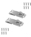 Heavy Duty 3 Inch Stainless Steel Hasp Lock Latch Pack Two Pack Brushed Finish Extra Thick Door Gate Security Hasps With Screws