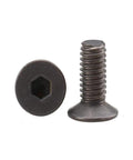10 Pack TA1 Grade 1 Titanium Countersunk Head Machine Screws M6 X 25mm Heavy Duty Fasteners showing a side view and top view.