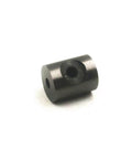 Side view of black metal Dialine waterjet mixing chamber part for cutting head