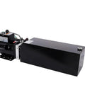 Stanss Single Acting Hydraulic Power Unit 14 Quart Steel Pump with safety relief valve and SAE connector for dump trailer.