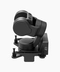 Three Axis FPV Camera Gimbal With Head Tracking And Pan Tilt Mount, UART PWM Control, C-20T Model, side view, black material.