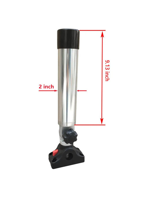 Rugged Heavy Duty Aluminum Rocket Launcher Rod Holder With 90 Degree Gunnel Track System, Fully Adjustable 360 Degree Rotation And Tilt, Over 9 Inch Tubing, Marine Grade CNC Machined, Built For Versatrack And Lund Ranger Lowe Boats, 9.13-inch tube