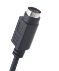 Black PS2 Male To Female Extension Cord Round Port Peripheral Adapter with nickel tip for stable connections.