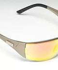 Pro Grade Sick Impact Resistant Outdoor Safety Specs With Rich Orange Mirrored Lenses And Ultra Tight Flex Comfort Fit Frame Built Different for workers.