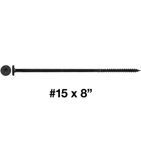 15x8 Built To Last Black Wafer Head Structural Lag Screws For Log Construction Timber Framing Laminated Beams And Pole Barns T30 Torx