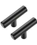 Matte Black 2 Inch Cabinet Knobs 30 Pack Stainless Steel Kitchen Cabinet Knobs With Round Edge For Dresser Drawers Durable Single Hole Mount