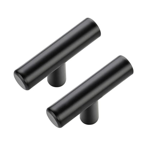 Matte Black 2 Inch Cabinet Knobs 30 Pack Stainless Steel Kitchen Cabinet Knobs With Round Edge For Dresser Drawers Durable Single Hole Mount