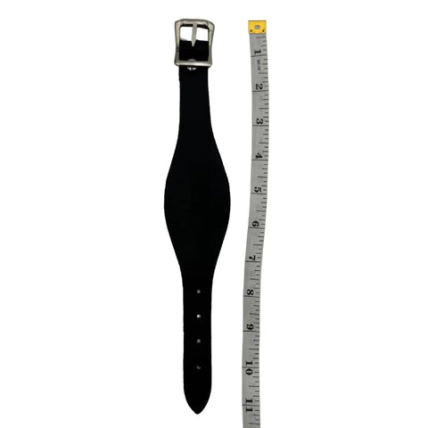 Leather Stirrup Hobble Straps With Adjustable Buckles For Western Saddles Replacement Straps In Black next to measuring tape