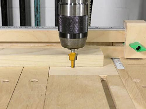 Half Inch By Fourteen Inch Two Step Plunge Router Bit With One Quarter Inch Shank For Zeroplay And Matchfit Hardware in use