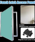 Rock Solid Heavy Duty Magnetic Access Door Panel Featuring Dead Simple Hidden Drywall Push Button Mechanism For Ceiling Or Wall Inspection Adjustable Aluminum Frame with touch latch mechanism