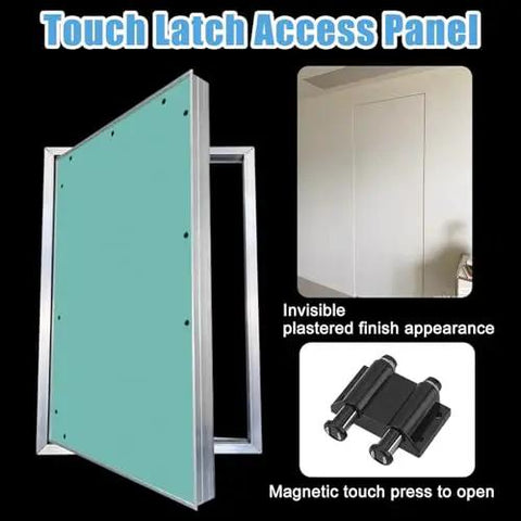 Rock Solid Heavy Duty Magnetic Access Door Panel Featuring Dead Simple Hidden Drywall Push Button Mechanism For Ceiling Or Wall Inspection Adjustable Aluminum Frame with touch latch mechanism